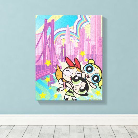Powerpuff Girls-regel Canvas Afdruk (Insitu (Houten vloer))