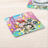 Powerpuff Girls Rule Kartonnen Onderzetters (Schuin)