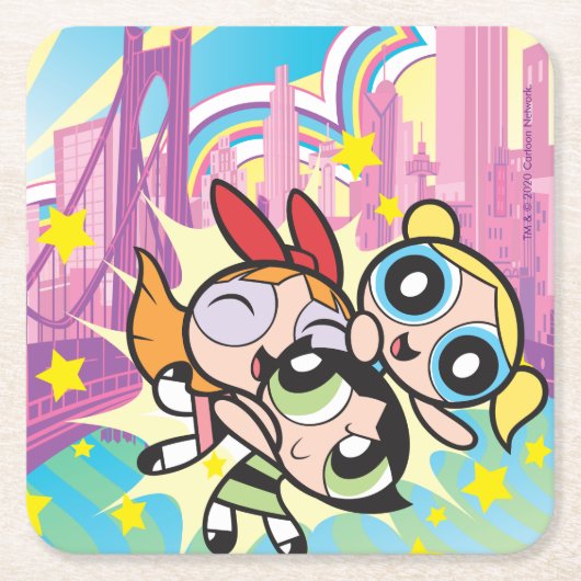 Powerpuff Girls Rule Kartonnen Onderzetters (Voorkant)