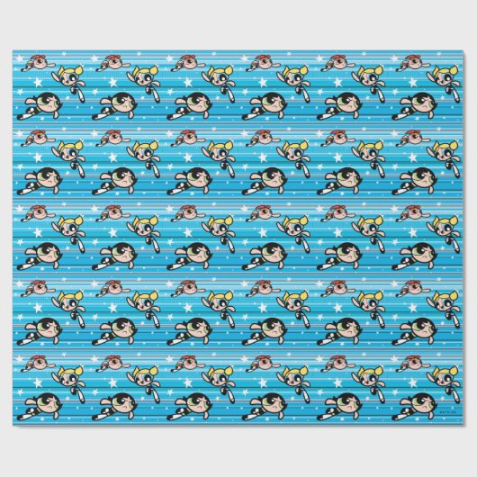 Powerpuff Girls Star Pattern Cadeaupapier (Vlak)