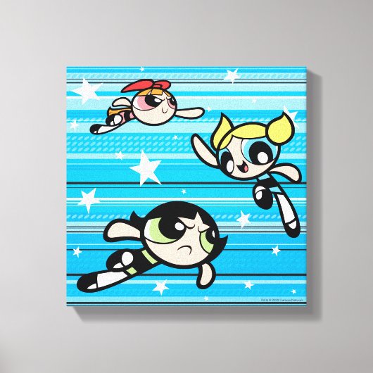 Powerpuff Girls Star Pattern Canvas Afdruk (Voorkant)