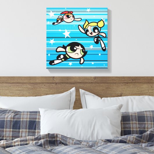 Powerpuff Girls Star Pattern Canvas Afdruk (Insitu (Slaapkamer))
