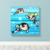 Powerpuff Girls Star Pattern Canvas Afdruk (Insitu (Houten vloer))