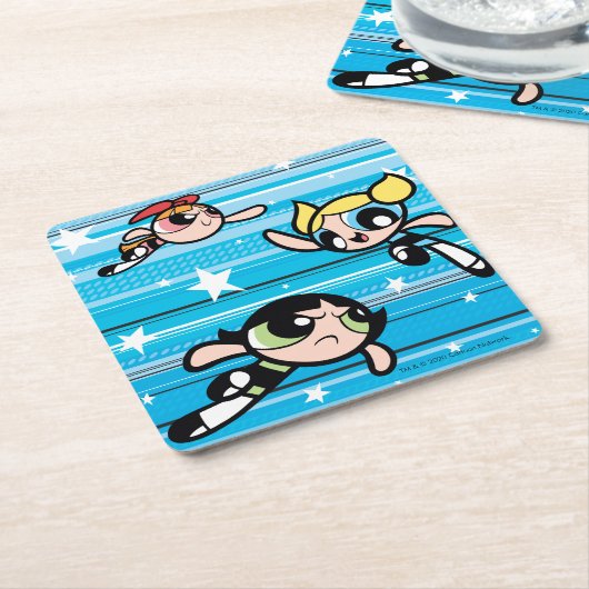 Powerpuff Girls Star Pattern Kartonnen Onderzetters (Schuin)