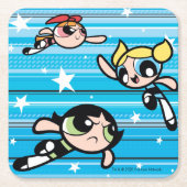 Powerpuff Girls Star Pattern Kartonnen Onderzetters (Voorkant)