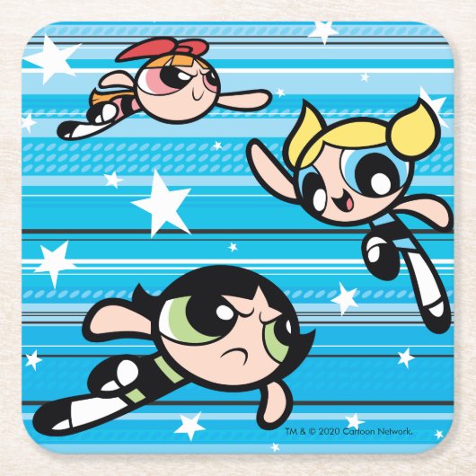 Powerpuff Girls Star Pattern Kartonnen Onderzetters (Voorkant)