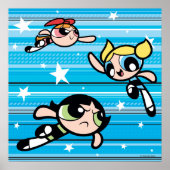 Powerpuff Girls Star Pattern Poster (Voorkant)