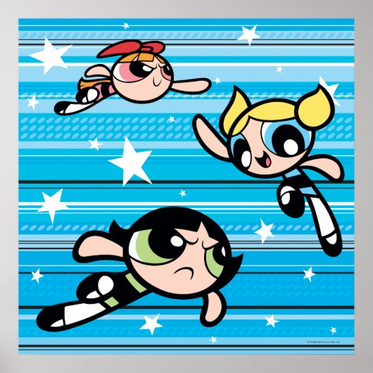 Powerpuff Girls Star Pattern Poster (Voorkant)