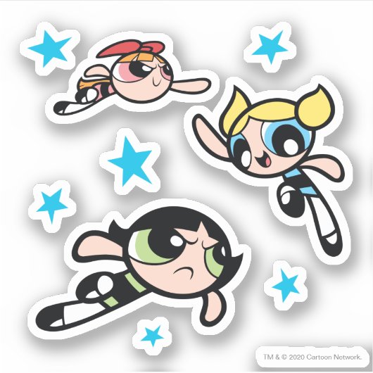 Powerpuff Girls Star Pattern Sticker (Voorkant)