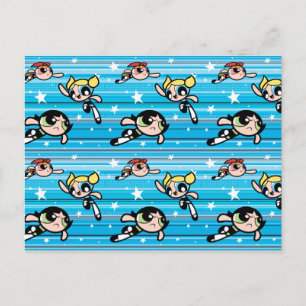 Powerpuff Girls Star Pattern Uitnodiging Briefkaart