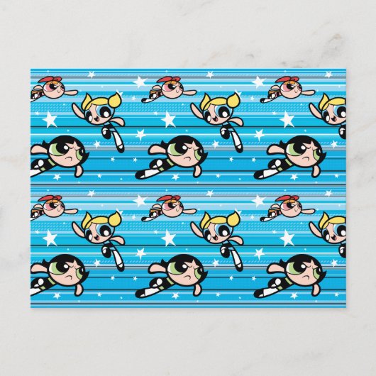 Powerpuff Girls Star Pattern Uitnodiging Briefkaart (Voorkant)