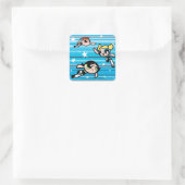 Powerpuff Girls Star Pattern Vierkante Sticker (Tas)