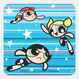 Powerpuff Girls Star Pattern Vierkante Sticker