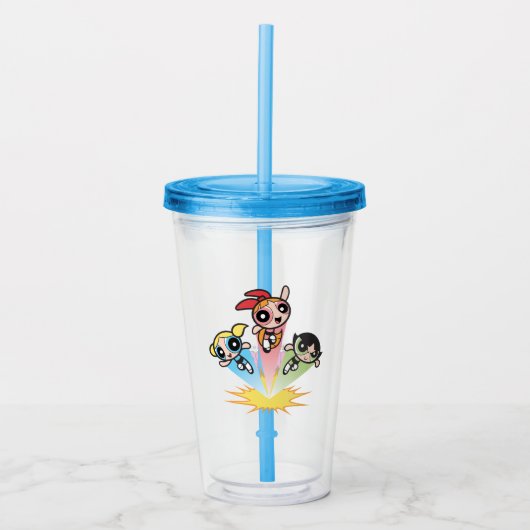 Powerpuff Girls starten in de lucht Acryl Drinkbeker (Voorkant)