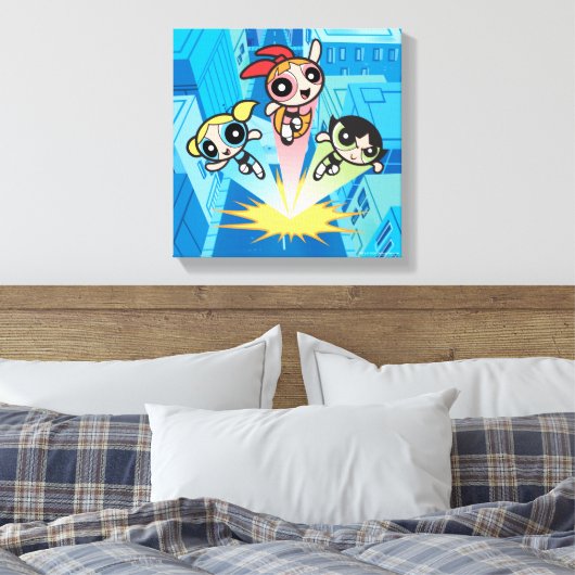 Powerpuff Girls starten in de lucht Canvas Afdruk (Insitu (Slaapkamer))