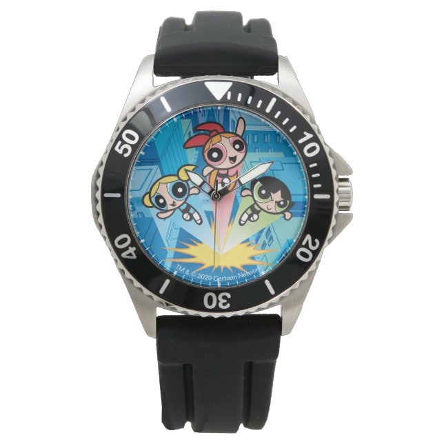Powerpuff Girls starten in de lucht Horloge (Voorkant)