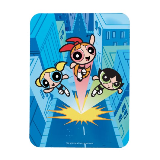 Powerpuff Girls starten in de lucht Magneet (Verticaal)