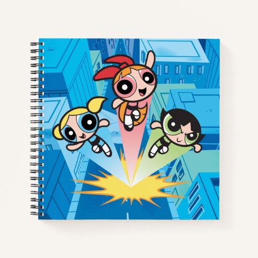 Powerpuff Girls starten in de lucht Notitieboek (Voorkant)