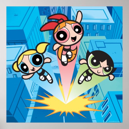 Powerpuff Girls starten in de lucht Poster (Voorkant)
