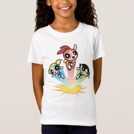 Powerpuff Girls starten in de lucht T-shirt (Voorkant)