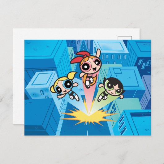 Powerpuff Girls starten in de lucht Uitnodiging Briefkaart (Voorkant / Achterkant)