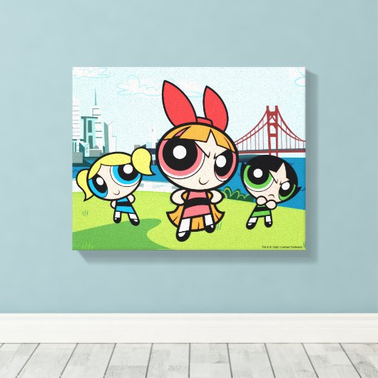 Powerpuff Girls Super Fierce Canvas Afdruk (Insitu (Houten vloer))