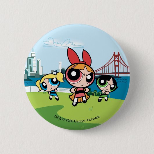 Powerpuff Girls Super Fierce Ronde Button 5,7 Cm (Voorkant)