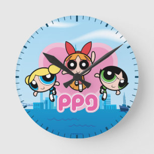 Powerpuff Girls Team Geweldige Ronde Klok