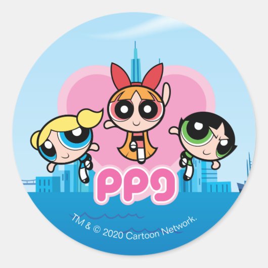 Powerpuff Girls Team Geweldige Ronde Sticker (Voorkant)