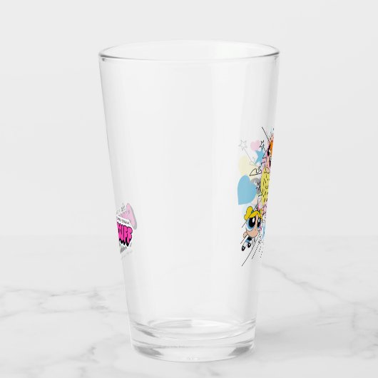 Powerpuff Girls Townsville Pattern Glas (Rechts)