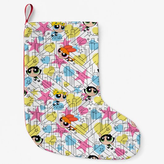 Powerpuff Girls Townsville Pattern Kleine Kerstsok (Voorkant)