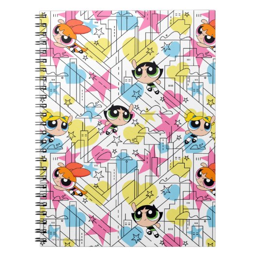 Powerpuff Girls Townsville Pattern Notitieboek (Voorkant)