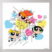 Powerpuff Girls Townsville Pattern Poster (Voorkant)