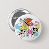 Powerpuff Girls Townsville Pattern Ronde Button 5,7 Cm (Voorkant /achterkant)