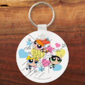 Powerpuff Girls Townsville Pattern Sleutelhanger (Voorkant)
