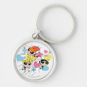 Powerpuff Girls Townsville Pattern Sleutelhanger