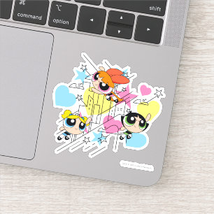 Powerpuff Girls Townsville Pattern Sticker