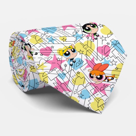 Powerpuff Girls Townsville Pattern Stropdas (Opgerold)