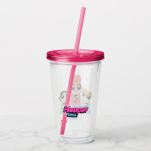 Powerpuff Girls vliegen hoog Acryl Drinkbeker (Achterkant)