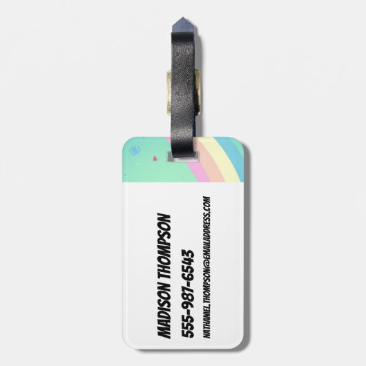 Powerpuff Girls vliegen hoog Bagagelabel (Achterkant verticaal)