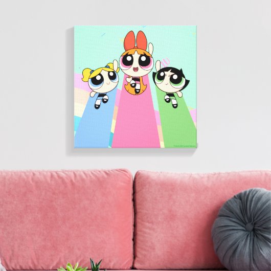 Powerpuff Girls vliegen hoog Canvas Afdruk (Insitu (Woonkamer))