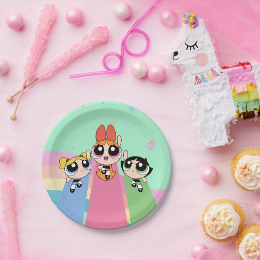 Powerpuff Girls vliegen hoog Papieren Bordje (Feest)