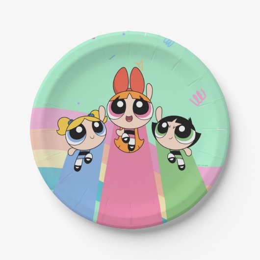 Powerpuff Girls vliegen hoog Papieren Bordje (Voorkant)
