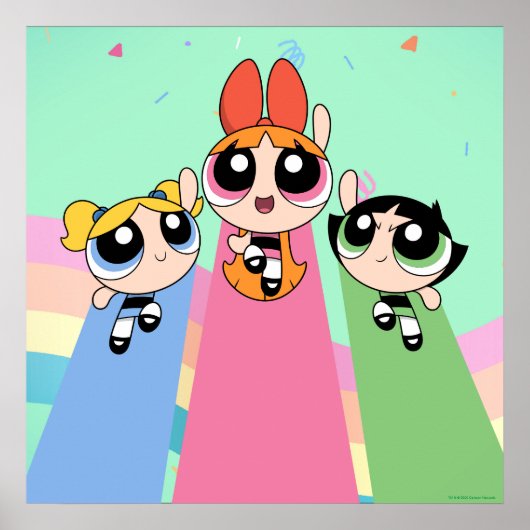 Powerpuff Girls vliegen hoog Poster (Voorkant)
