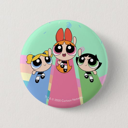 Powerpuff Girls vliegen hoog Ronde Button 5,7 Cm (Voorkant)