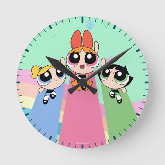 Powerpuff Girls vliegen hoog Ronde Klok (Voorkant)