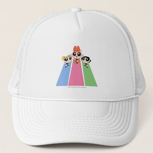 Powerpuff Girls vliegen hoog Trucker Pet (Voorkant)