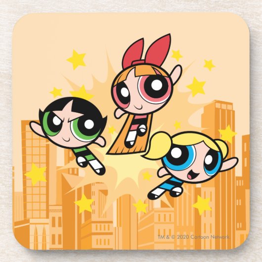 Powerpuff-meisjes redden de dag bier onderzetter (Voorkant)