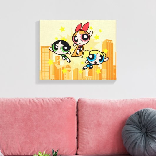 Powerpuff-meisjes redden de dag canvas afdruk (Insitu (Woonkamer))