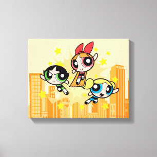 Powerpuff-meisjes redden de dag canvas afdruk